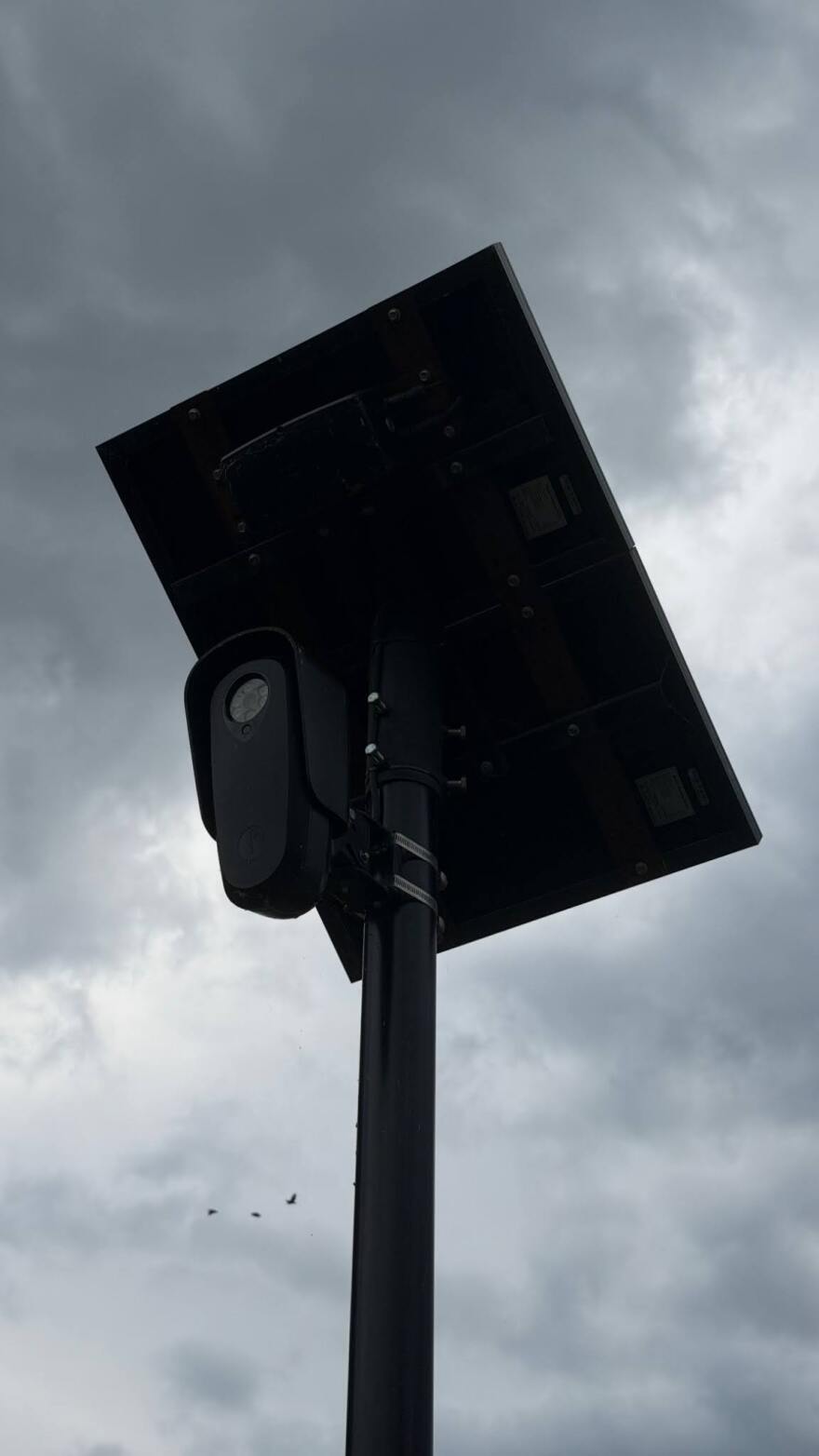 A Flock camera in Bridgewater takes photos of license plates as vehicles head north on Route 42 into town.