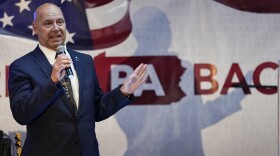 State Sen. Doug Mastriano, R-Franklin, a Republican candidate for Governor of Pennsylvania, speaks at a primary night election gathering in Chambersburg, Pa., Tuesday, May 17, 2022. 