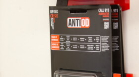 A prototype shows AntiOD with injectable naloxone. The final product will have four doses of the nasal spray.