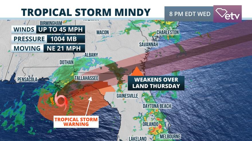 A weak tropical system is expected to pass east of South Carolina late this week, while Larry stays well offshore