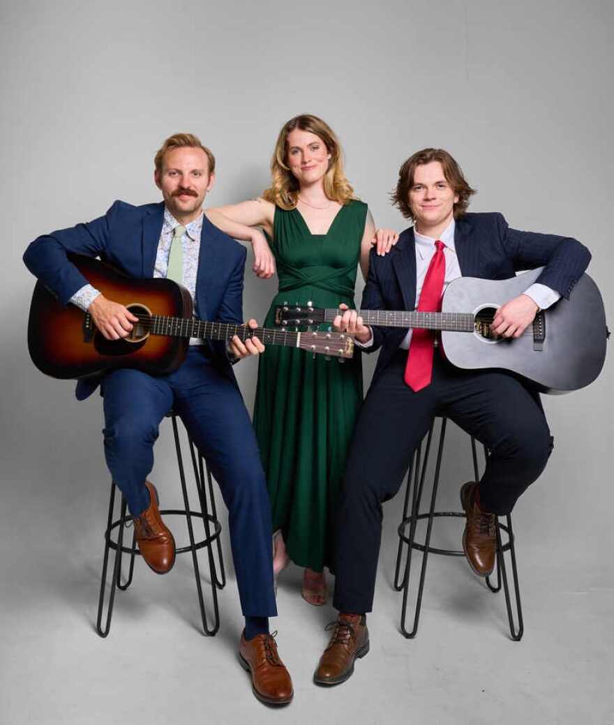 'Leaving on a Jet Plane' castmates Collin Purcell, Katie Blackwell and Brian Ott.