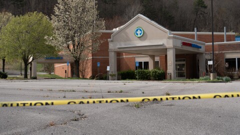 The Jellico Regional Hospital sits abandoned near the center of Jellico, Tenn. on Monday, March 30, 2026. The hospital was first built by a non-profit healthcare provider in the 1970s to serve the secluded coal town. A revolving door of companies plunged the operation into financial disarray, say locals, forcing its sudden closure.