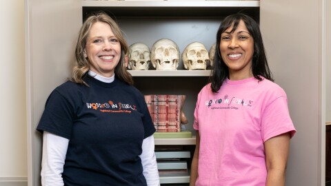 Highland Community College biology instructors Karla Giuffre (left) and Juliet Moderow (right).