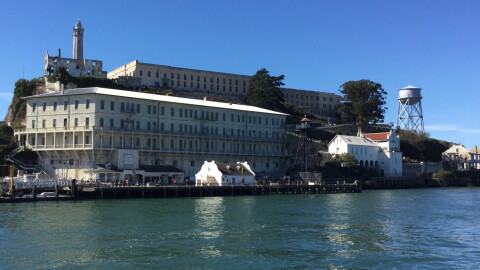 Alcatraz Island's boat docks are being repaired.