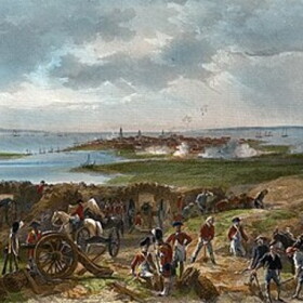 Illustration of the siege of Charleston by Alonzo Chappel