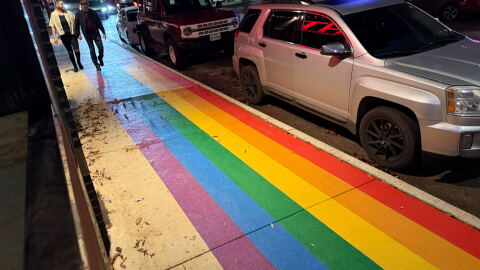 In January, the City of San Antonio installed rainbow sidewalks along two blocks of Main Avenue in the the city's Pride Cultural Heritage District also known as The Strip, where many bars and LGBTQIA+ businesses are located.