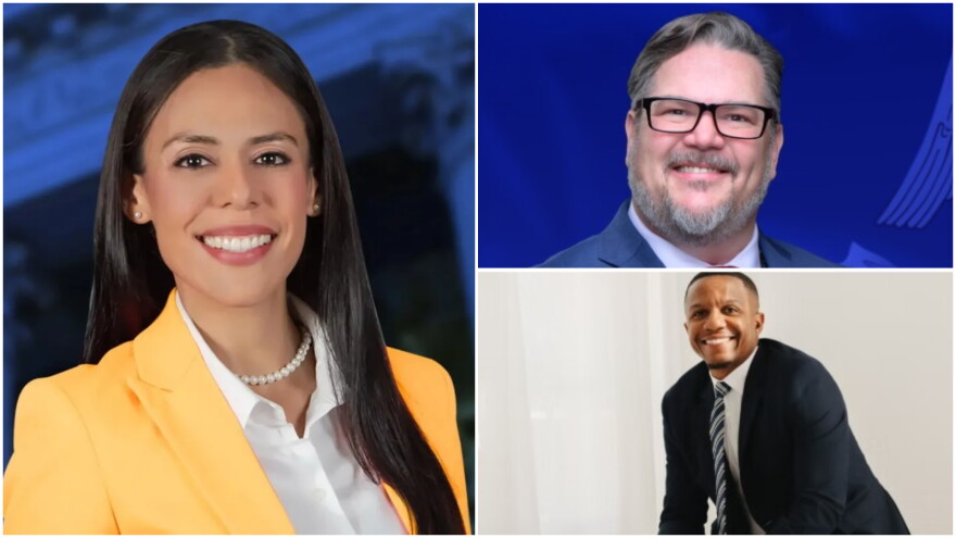 (left-right) Priscilla Gonzales, John Day and Caleb Walker are among the challengers for incumbent Clay Higgins' seat representing Louisiana's 3rd Congressional District.   