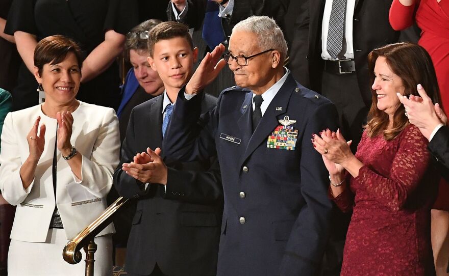 Retired Brig. Gen. Charles McGee, one of the last surviving members of the Tuskegee Airmen, at the State of the Union speech.
