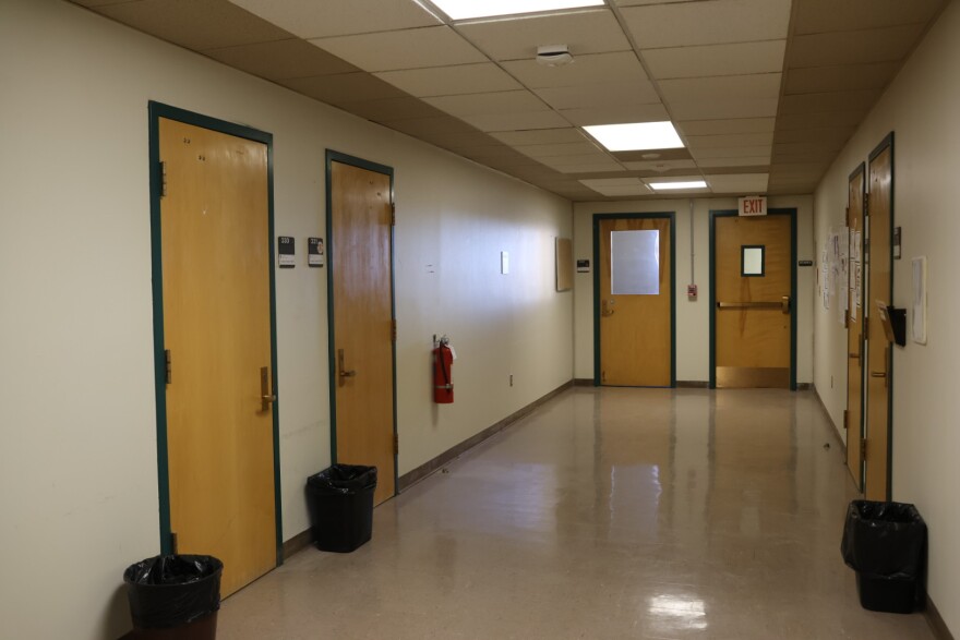 Room 331 in Texas Tech University's Science building. The room is believed to be the site of the murder.