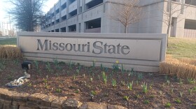 Missouri State University sign on the southwest side of campus (photo taken March 14, 2025).