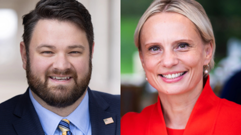 Indiana's 5th Congressional District candidates from left to right: Democrat J.D. Ford and incumbent Republican Victoria Spartz.