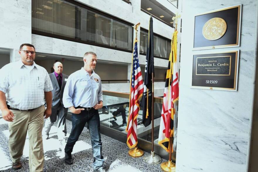 Billy McCall (right), a veteran employee of U.S. Steel's Gary Works mill, was in Washington this week to lobby members of Congress.