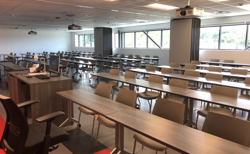 Classroom in the new HAAS building.