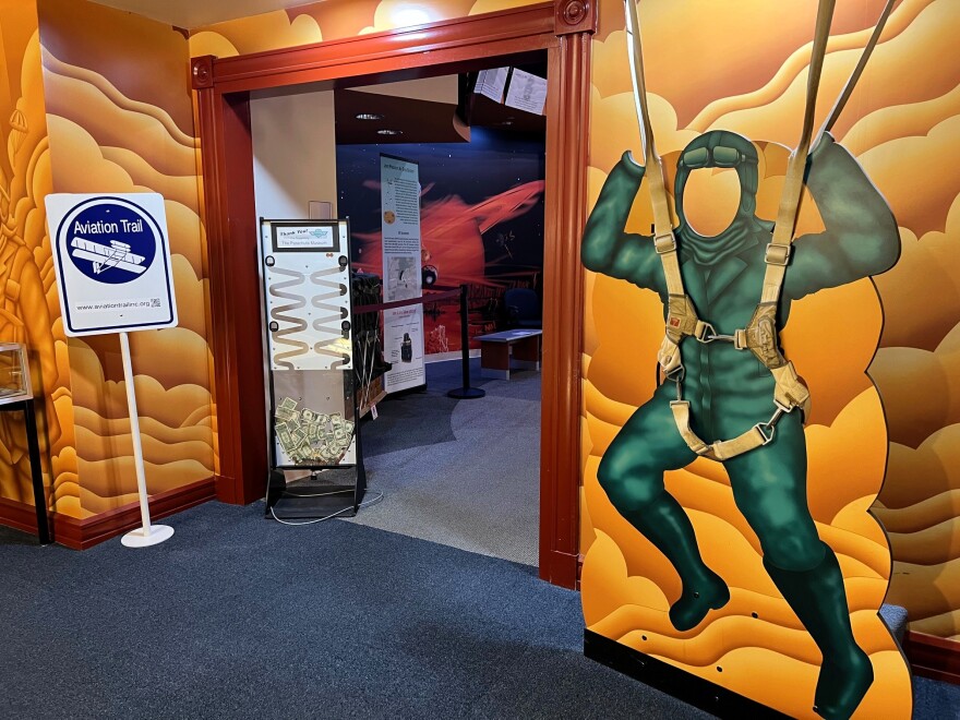 The Aviation Trail Parachute Museum in Dayton tells the story of how parachutes evolved over time, from a Leonardo da Vinci sketch to the free-fall parachute skydivers use today.
