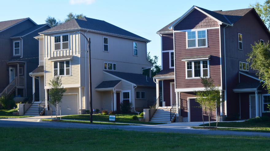 Two new Build WyCo homes in Kansas City, Kansas, each includes an accessory dwelling unit above the garage, currently the only type of ADU the city’s zoning code allows.