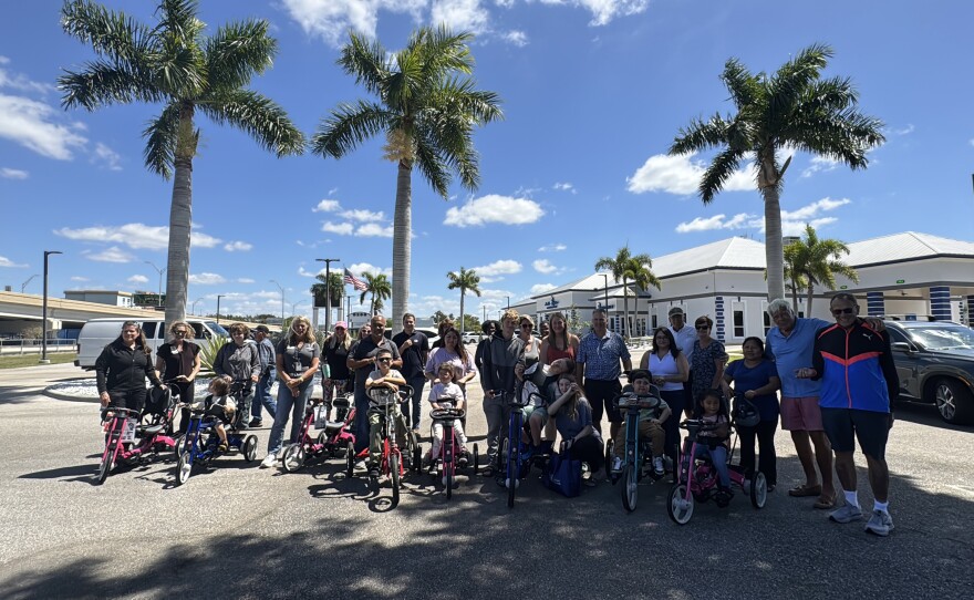 Robbie’s Riders, Grampy’s Charities and Sanibel Captiva Community Bank presented custom-made, adaptive bicycles and tricycles to local special needs children. Eight adaptive tricycles, worth nearly $3,000 each, were given out on Friday, March 20, 2026.