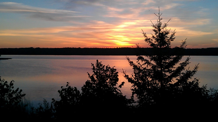 Sunset over Leech Lake near Walker.