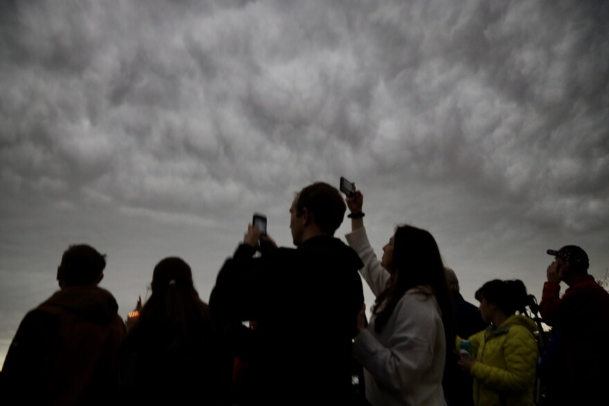 A scene from totality at High Falls.
