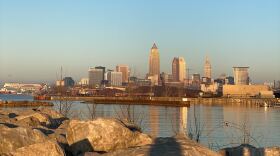 Lake Erie and the Cleveland city skyline