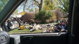 Sharon Stewart's home in Pacific Junction, Iowa was destroyed by 2019 flooding.
