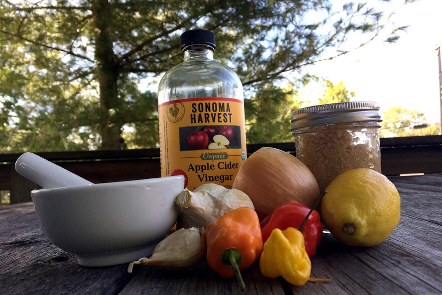 Fire cider is an apple cider vinegar-based tonic made for centuries through various and indigenous traditions and sold for decades by modern herbalists. Cider ingredients vary but usually include horseradish, ginger, garlic, onions, cayenne pepper, and honey.