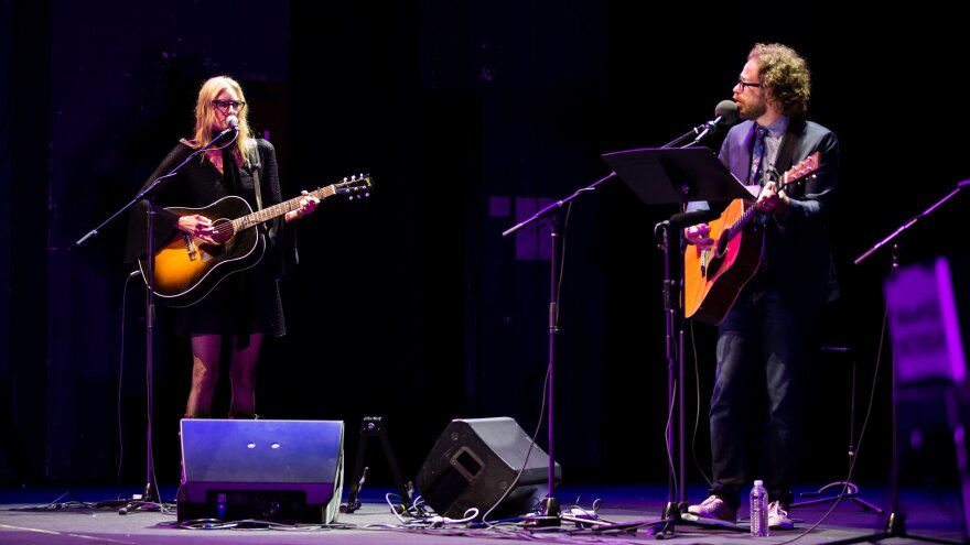 Aimee Mann performing with Jonathan Coulton on Ask Me Another.