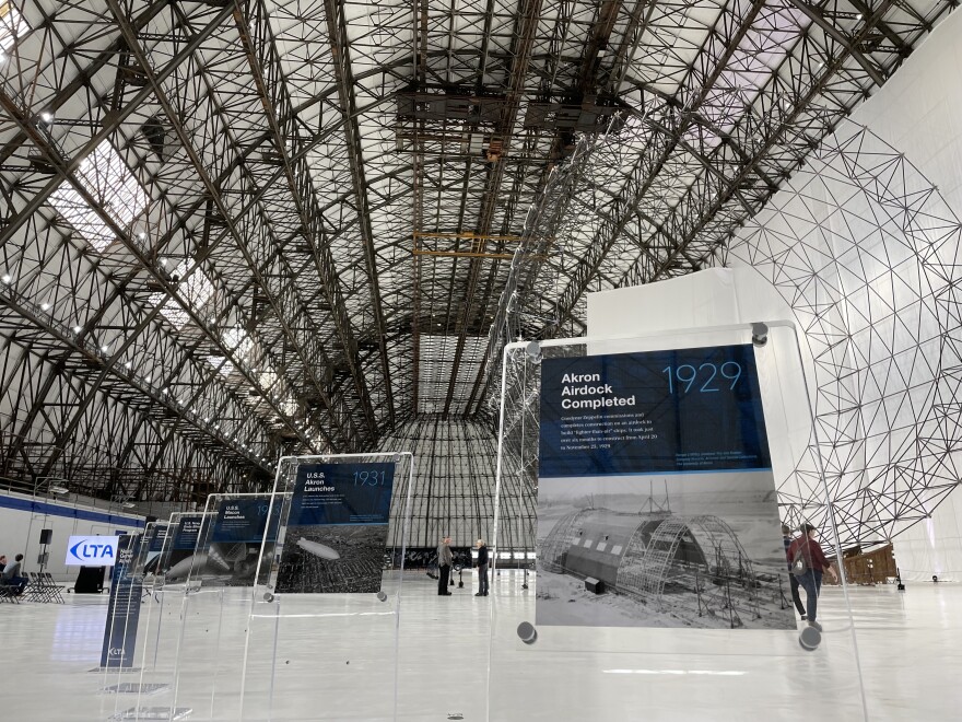 photo inside airdock with history