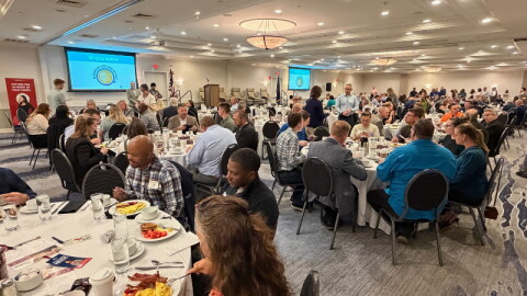 More than 250 business leaders attended GMED's Business for Breakfast in downtown Muskegon.