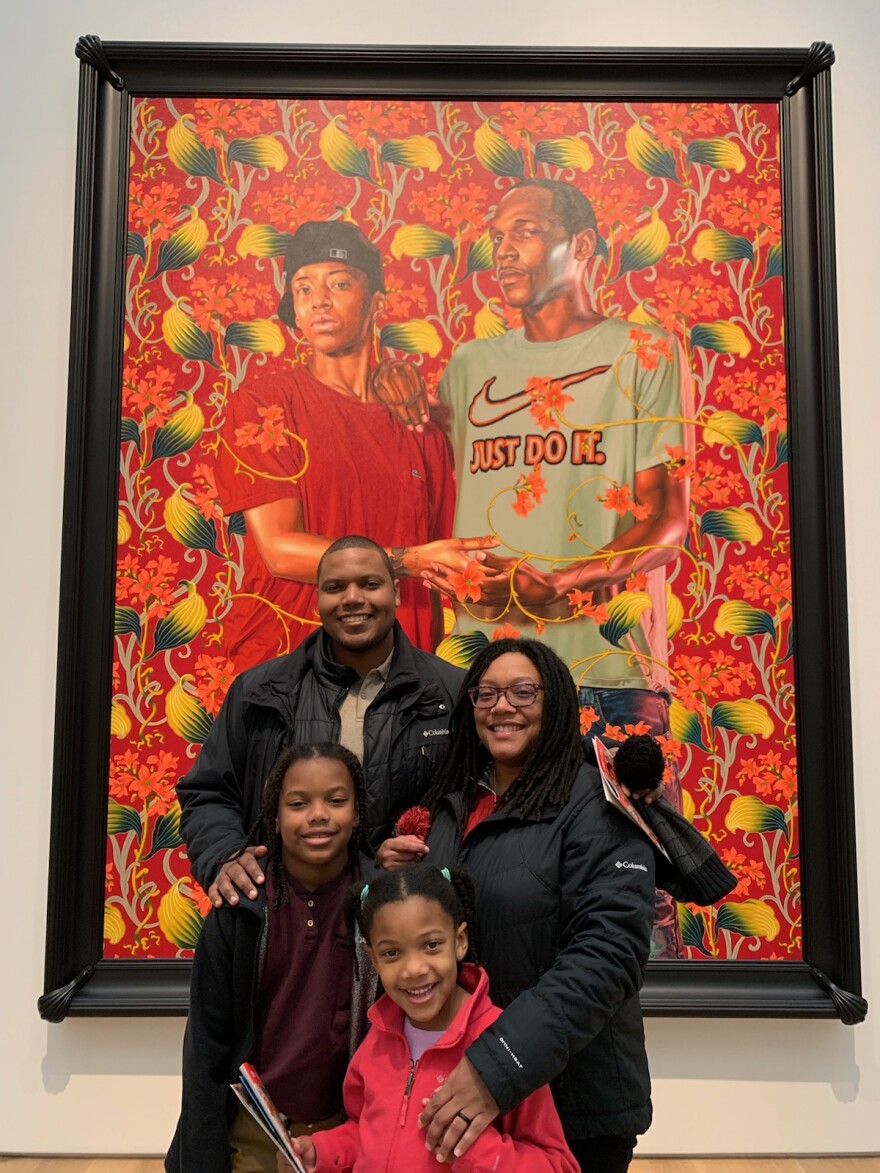 Eric Depradine, a Kansas City resident, with his family at the Saint Louis Art Museum.