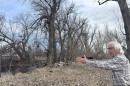 Michael Jablonski gestures toward his land, which surrounds the Logan River and is at risk of being paved due to a proposed UDOT project aimed at reducing traffic on Main Street in Cache County.