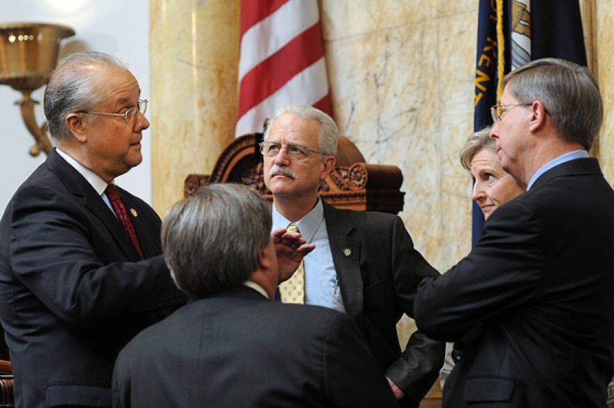 (From left) Senate President David Williams, R-Burkesville; Senate Majority Floor Leader Robert Stivers, R-Manchester; Senate Transportation Committee Chair Ernie Harris, R-Crestwood; Senate President Pro Tem Katie Kratz Stine, R-Southgate; and Senate App