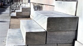 Marble steps on Penrose Avenue in West Baltimore (Photo credit: Aaron Henkin / WYPR)