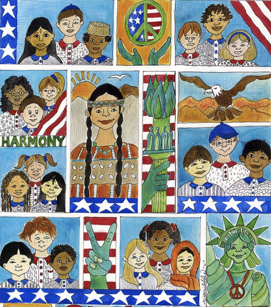 Detail from Robin Joyce Miller's Peace and Harmony Poetry Poster