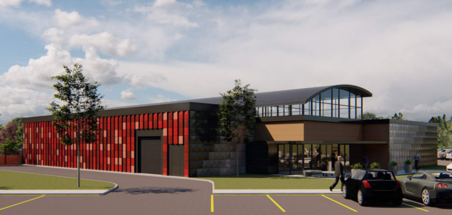 A rendering of the planned cannabis dispensary next to Bally's Casino and Hotel, to open by April 2027.