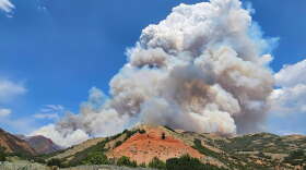 A photo of Rocky Canyon Fire taken on the morning of Aug. 11, 2026.