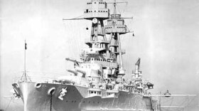 The USS Oklahoma at sea in 1941.