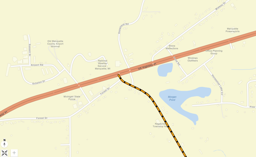 Map showing intersection of US-41 and M-35