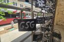 Locks of love for the San Antono Spurs at fan shop at 333 West Commerce, many marked with GSG for Go Spurs Go!