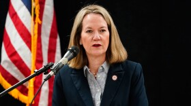 Arizona Attorney General Kris Mayes speaks at the Arizona State Prison, March 19, 2025, in Florence, Ariz.