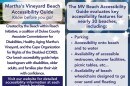 Healthy Aging Martha's Vineyard made cards to spread the word about the Martha's Vineyard beach accessibility guide. The cards include information on how to access the guide.
