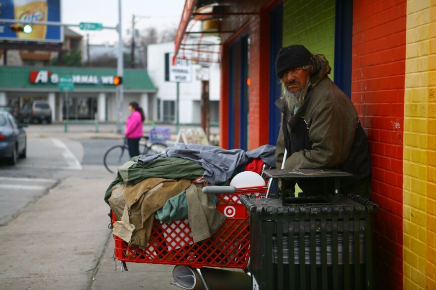 homeless man in austin