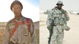 Fidel GomezTorres (left) in Afghanistan and Isiah James in Iraq. (Photos courtesy of Fidel GomezTorres and Isiah James)