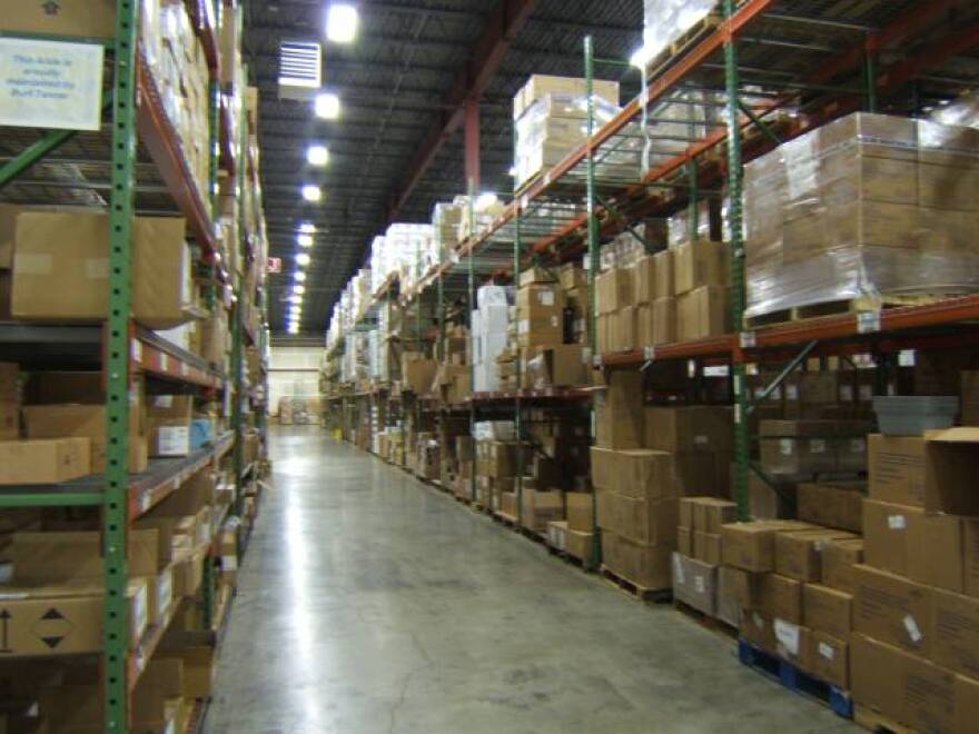 Image of boxes inside a warehouse