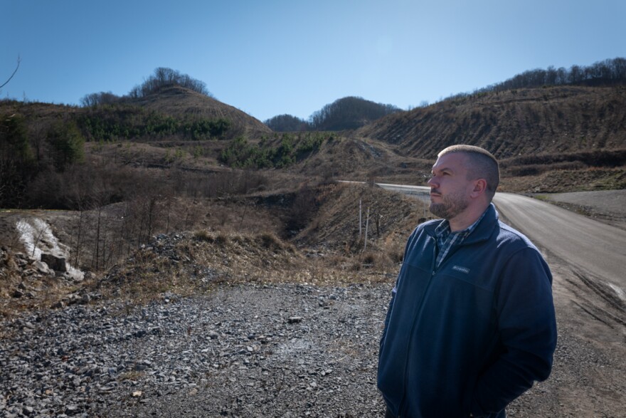 UVA-Wise associate professor of biology Wally Smith surveys an active surface mine on TNC’s Cumberland Forest Project land.