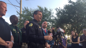 Orlando Police Chief John Mina address the press Sunday. 