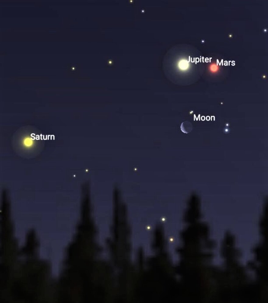 Jupiter, Saturn, Mars, And Moon Conjunction | Utah Public Radio