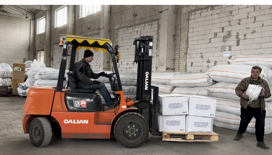 An aid shipment from Shelterbox USA arrives in Ukraine.