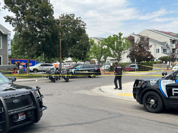 Boise Police at the scene of a shooting on Thursday, August 3.