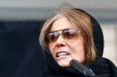 FILE - Feminist Gloria Steinem speaks at a rally organized by Women's March NYC in New York on Jan. 19, 2019.