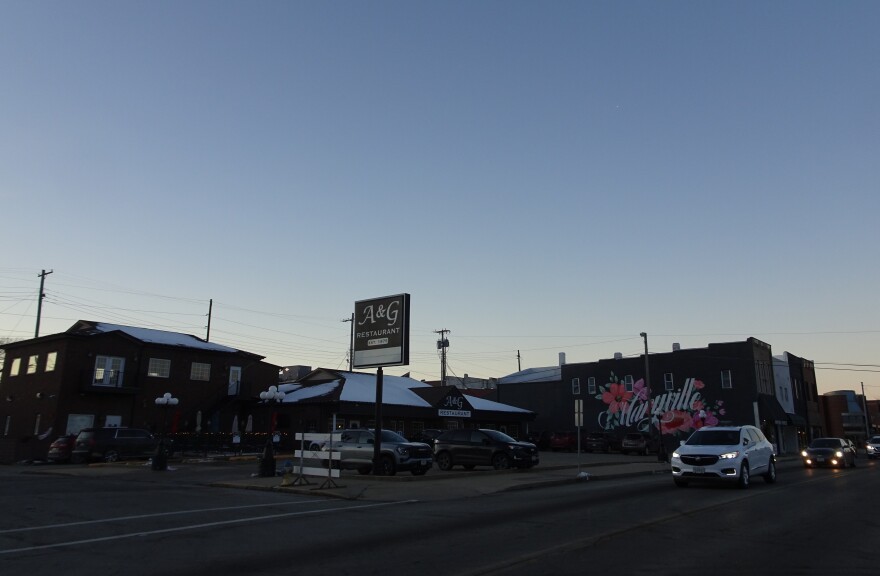 The A&G Restaurant sits just off the Courthouse Square in Maryville, MO, on the site of the town's original Carnegie Library.